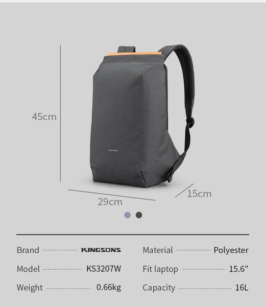 15.6'' waterproof USB charging school bag backpack - Endmore. | A Life Well Designed.