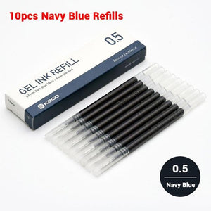10Pcs Clean White Body Gel Pen 0.5MM Stationary Endmore. | A Life Well Designed. 10Navy Blue Ink 