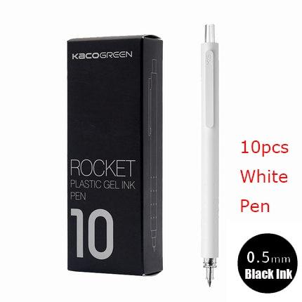 10pcs Set ROCKET Gel Pen Set 0.5MM Endmore. | A Life Well Designed. 10 White pen 