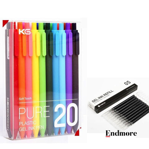 20pcs Colorful ink PURE Soft Touch Pen 0.5mm w/ Refills Stationary Endmore. | A Life Well Designed. 