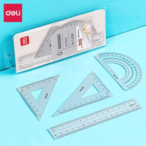 4 in 1 Aluminum Metal Ruler Set Stationary Endmore. | A Life Well Designed. Silver 