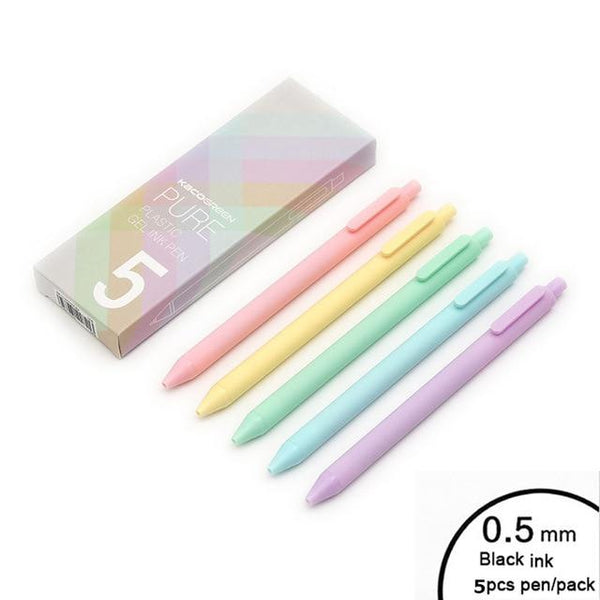 5pcs PURE 0.5mm Sign Pen - Basic & Easter Pastel Colors Stationary Endmore. | A Life Well Designed. 5pc Black ink 