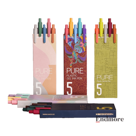 5pcs PURE Colorful Ink Signing Gel pen 0.5mm Stationary Endmore. | A Life Well Designed. 