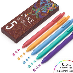 5pcs PURE Colorful Ink Signing Gel pen 0.5mm Stationary Endmore. | A Life Well Designed. GUOFENG 5 