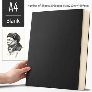 A4 Super Thick Notepad Notebook in Retro Colors - 416 pages Stationary Endmore. | A Life Well Designed. Black Blank A4 