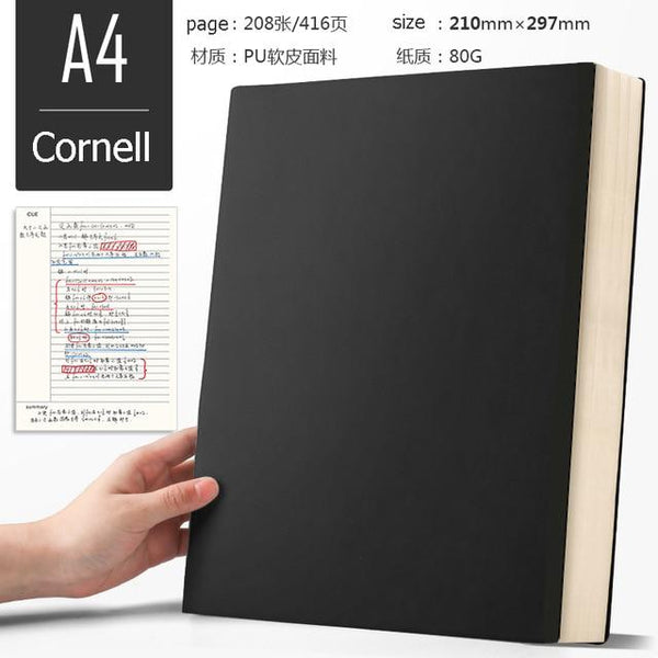 A4 Super Thick Notepad Notebook in Retro Colors - 416 pages Stationary Endmore. | A Life Well Designed. Black Cornell A4 