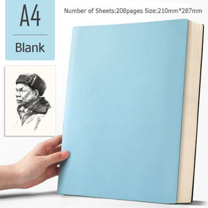 A4 Super Thick Notepad Notebook in Retro Colors - 416 pages Stationary Endmore. | A Life Well Designed. Blue Blank A4 