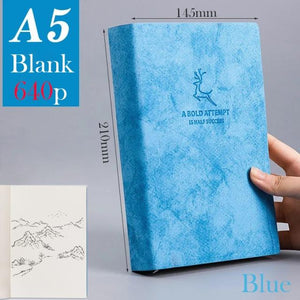 A5 A6 & B5 Thick Blank book Leather Cover 80gsm 320 sheets - Various Colors Stationary Endmore. | A Life Well Designed. A5 Blue Blank 