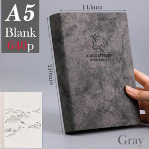 A5 A6 & B5 Thick Blank book Leather Cover 80gsm 320 sheets - Various Colors Stationary Endmore. | A Life Well Designed. A5 Gray Blank 