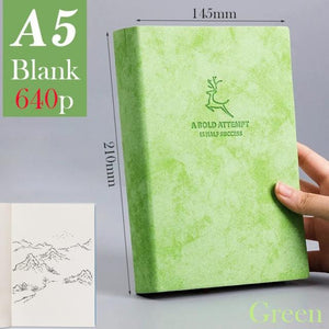 A5 A6 & B5 Thick Blank book Leather Cover 80gsm 320 sheets - Various Colors Stationary Endmore. | A Life Well Designed. A5 Green Blank 