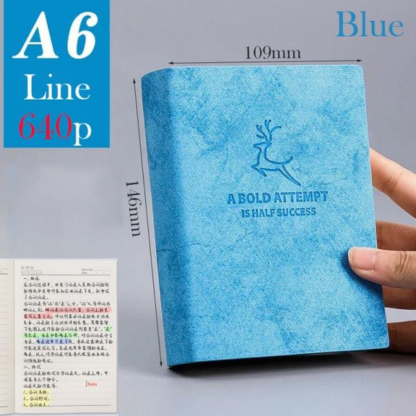 A5 A6 & B5 Thick Blank book Leather Cover 80gsm 320 sheets - Various Colors Stationary Endmore. | A Life Well Designed. A6 Blue Line 