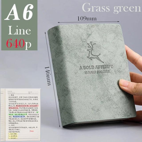A5 A6 & B5 Thick Blank book Leather Cover 80gsm 320 sheets - Various Colors Stationary Endmore. | A Life Well Designed. A6 Grass Line 
