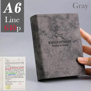 A5 A6 & B5 Thick Blank book Leather Cover 80gsm 320 sheets - Various Colors Stationary Endmore. | A Life Well Designed. A6 Gray Line 