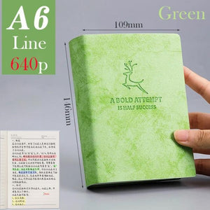 A5 A6 & B5 Thick Blank book Leather Cover 80gsm 320 sheets - Various Colors Stationary Endmore. | A Life Well Designed. A6 Green Line 