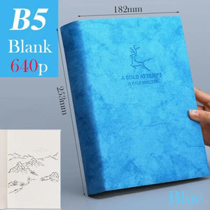 A5 A6 & B5 Thick Blank book Leather Cover 80gsm 320 sheets - Various Colors Stationary Endmore. | A Life Well Designed. B5 Blue Blank 