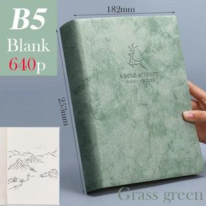 A5 A6 & B5 Thick Blank book Leather Cover 80gsm 320 sheets - Various Colors Stationary Endmore. | A Life Well Designed. B5 Crass Blank 