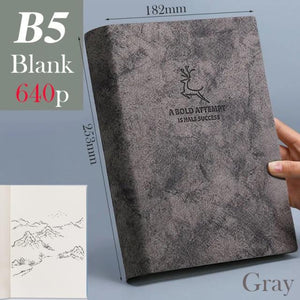 A5 A6 & B5 Thick Blank book Leather Cover 80gsm 320 sheets - Various Colors Stationary Endmore. | A Life Well Designed. B5 Gray Blank 