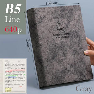 A5 A6 & B5 Thick Blank book Leather Cover 80gsm 320 sheets - Various Colors Stationary Endmore. | A Life Well Designed. B5 Gray Line 