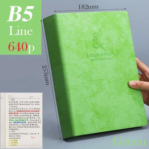 A5 A6 & B5 Thick Blank book Leather Cover 80gsm 320 sheets - Various Colors Stationary Endmore. | A Life Well Designed. B5 Green Line 