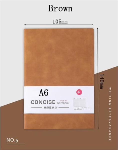 A6 Portable Travelers Journal Notebook - 160pages Stationary Endmore. | A Life Well Designed. Brown A6 