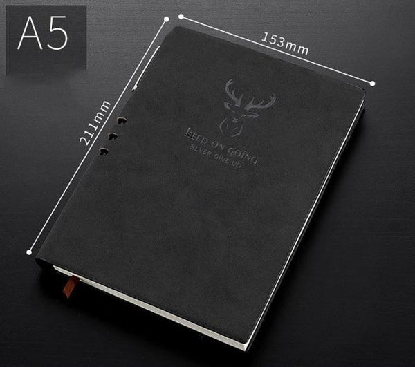 A6/A5/B5 Notebook And journal with Bookmark - 296 Pages Stationary Endmore. | A Life Well Designed. A5 Black notebook 