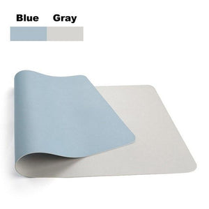Double-side PU & Leather Desk Pad 80x40 100x50 Desk Accessories Endmore. | A Life Well Designed. BlueGray 80x40 cm 