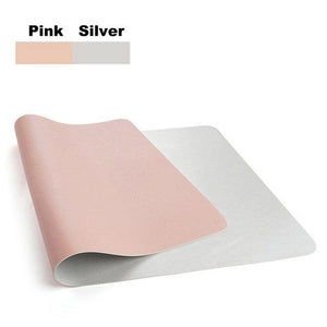 Double-side PU & Leather Desk Pad 80x40 100x50 Desk Accessories Endmore. | A Life Well Designed. PinkSilver 80x40 cm 
