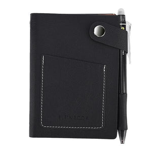 ElfinBook Mini Smart Reusable Faux Leather Notebook Stationary Endmore. | A Life Well Designed. Black 9.5x13cm 