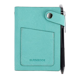 ElfinBook Mini Smart Reusable Faux Leather Notebook Stationary Endmore. | A Life Well Designed. Light Green 9.5x13cm 
