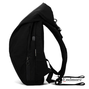 Minimalist Sleek Laptop Travel Backpack Bags Endmore. | A Life Well Designed. Black No Hat 18 inch 32X12X48cm 