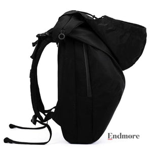 Minimalist Sleek Laptop Travel Backpack Bags Endmore. | A Life Well Designed. Black With Hat 18 inch 32X12X48cm 