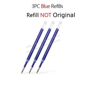 Nusign Metal Gel Pen 0.5MM w/ Refill - White Orange Blue Stationary Endmore. | A Life Well Designed. 3 Blue ink 