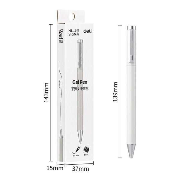 Nusign Metal Gel Pen 0.5MM w/ Refill - White Orange Blue Stationary Endmore. | A Life Well Designed. 