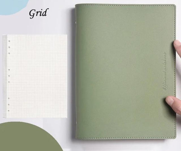 Soft PU Cover Notebook Journal - A6/A5/B5 Stationary Endmore. | A Life Well Designed. green grid A6 