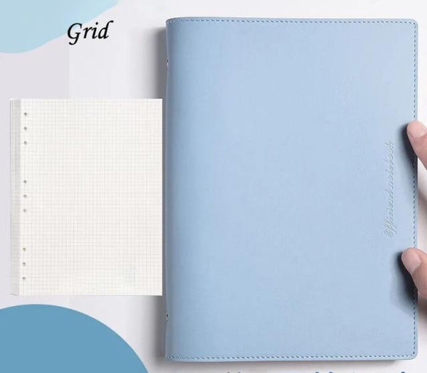 Soft PU Cover Notebook Journal - A6/A5/B5 Stationary Endmore. | A Life Well Designed. light blue grid A6 