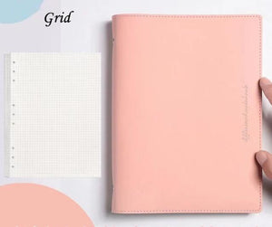 Soft PU Cover Notebook Journal - A6/A5/B5 Stationary Endmore. | A Life Well Designed. pink grid A6 