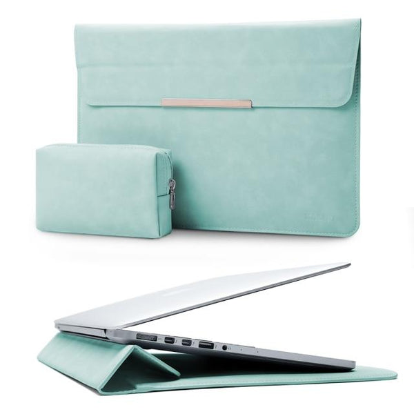 Soft Touch Laptop Sleeve Stand & Bag - For MacBook Pro Air 13 Cases Endmore. | A Life Well Designed. Mint Green 