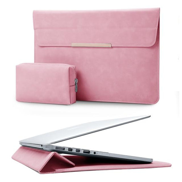 Soft Touch Laptop Sleeve Stand & Bag - For MacBook Pro Air 13 Cases Endmore. | A Life Well Designed. Pink 