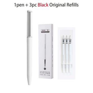 Standard Writing Gel Pen w/ Refill 0.5MM Stationary Endmore. | A Life Well Designed. 1pen and 3 Black Ink 2 